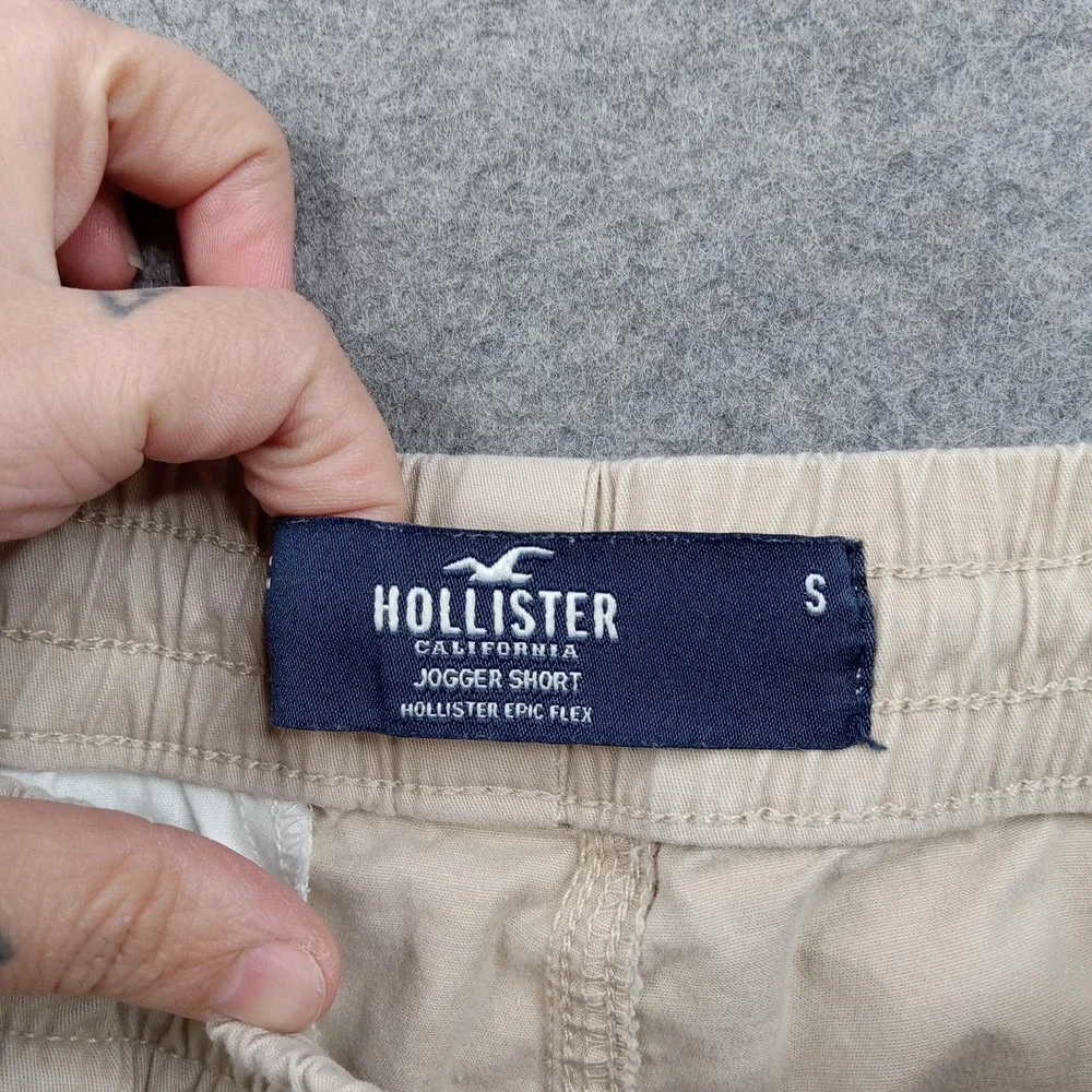 Hollister Shorts‎ Mens Small Beige Jogger Short Epic Flex 8 Inseam Drawstring